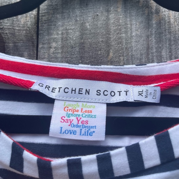 Gretchen Scott Designs Navy and White Striped Top - Picture 6 of 9